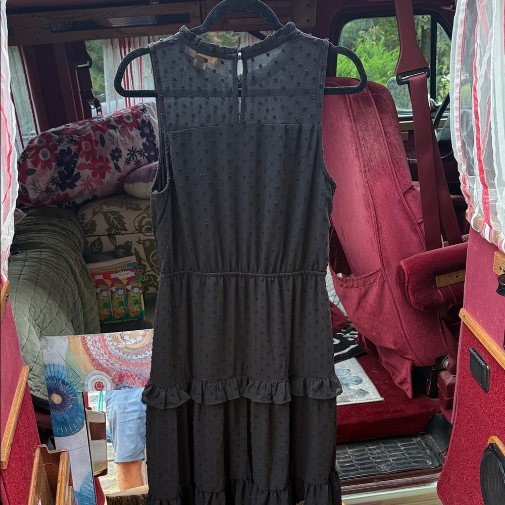 Chic Black Ruffle Mini Dress - Picture 6 of 6
